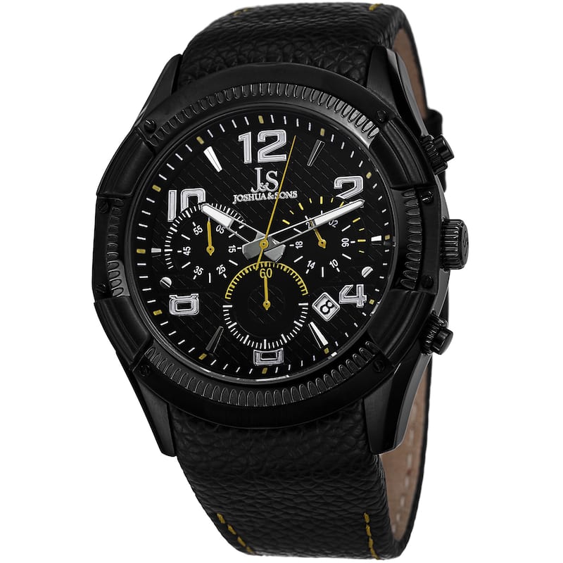 Joshua & Sons Men's Chronograph Leather Strap Watch