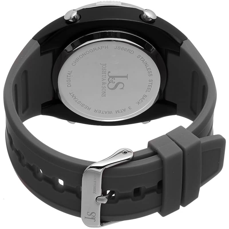 Joshua & Sons Men's Swiss Quartz Digital/Analog Strap Watch Set