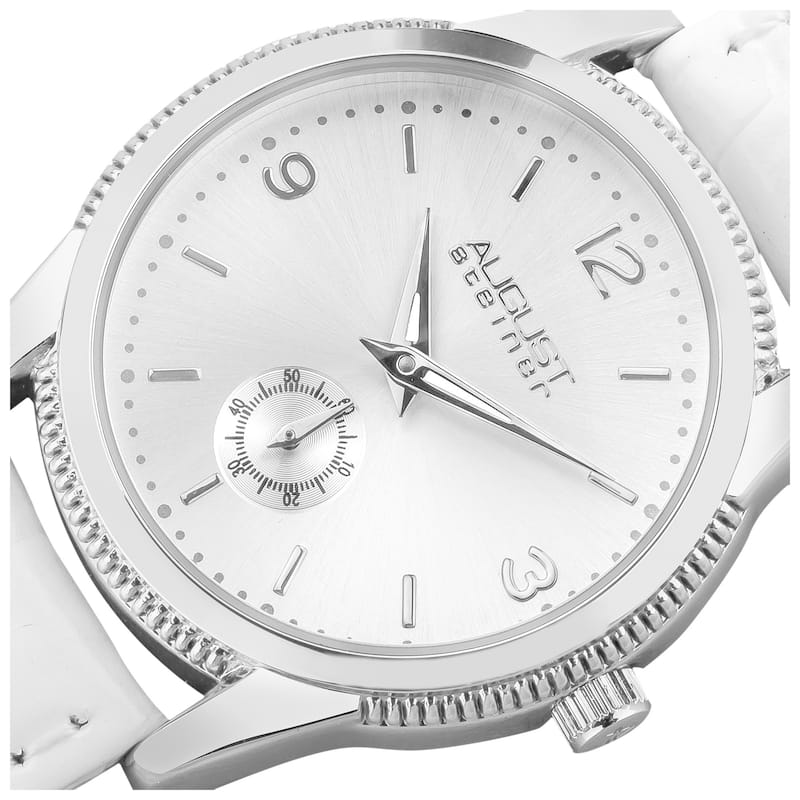 August Steiner Women's Swiss Quartz Watch with Leather Strap