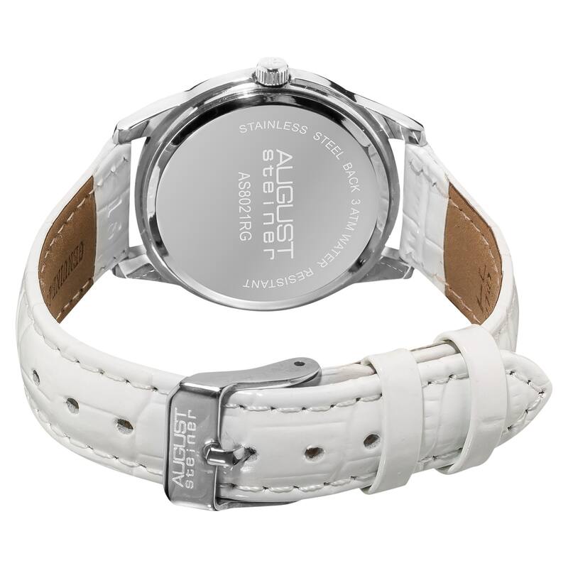 August Steiner Women's Swiss Quartz Watch with Leather Strap