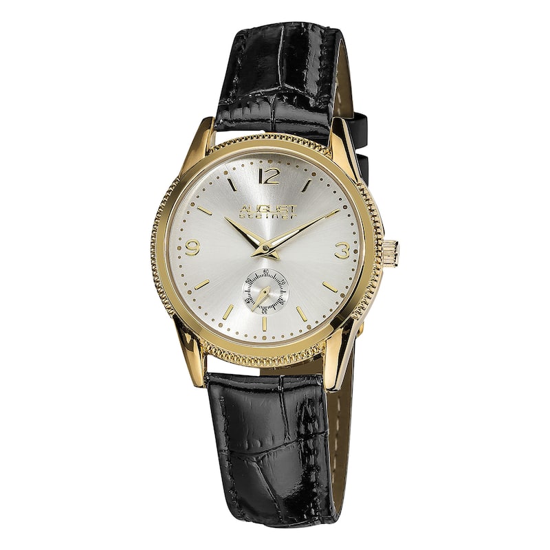 August Steiner Women's Swiss Quartz Watch with Leather Strap