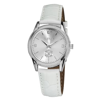 August Steiner Women's Swiss Quartz Watch with Leather Strap
