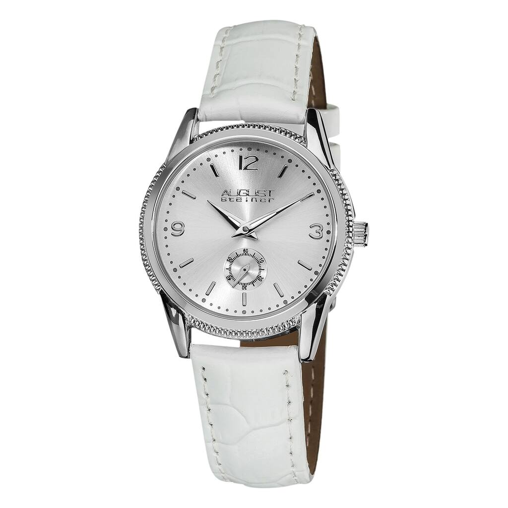 August Steiner Women's Swiss Quartz Watch with Leather Strap