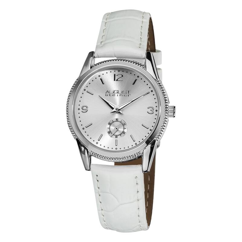 August Steiner Women's Swiss Quartz Watch with Leather Strap