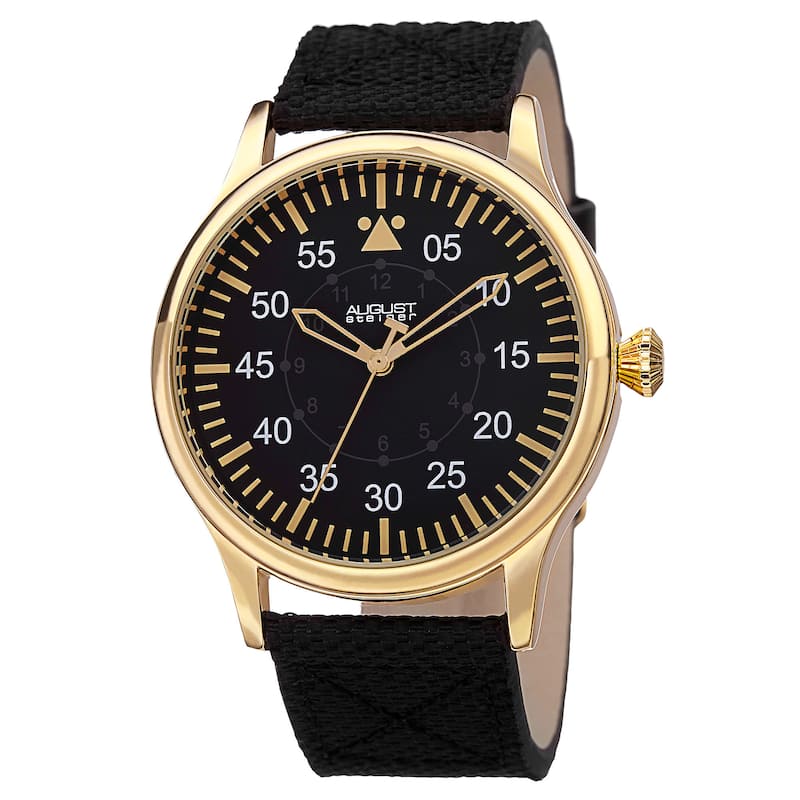 August Steiner Men's Swiss Quartz Canvas with Strap Watch