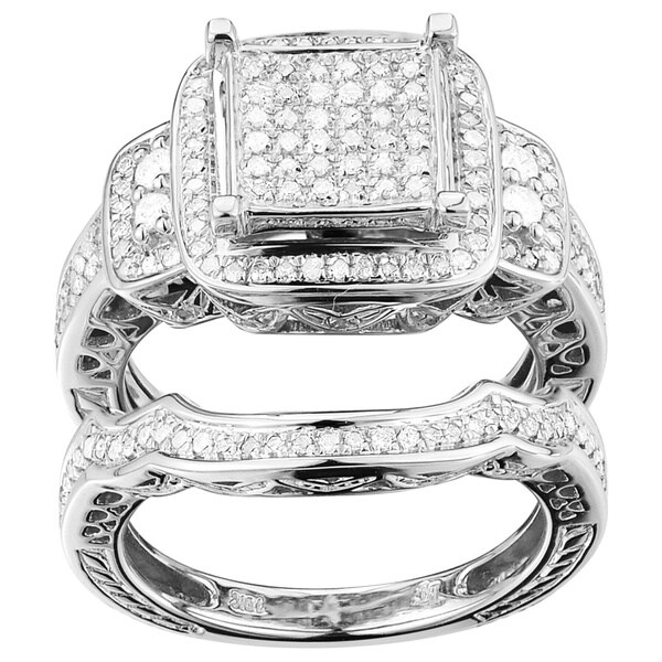 10k White Gold 6/10ct TDW Diamond Ring Set