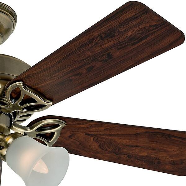 Shop Hunter Beacon Hill Antique Brass 42 Inch Fan With 5 Rosewood