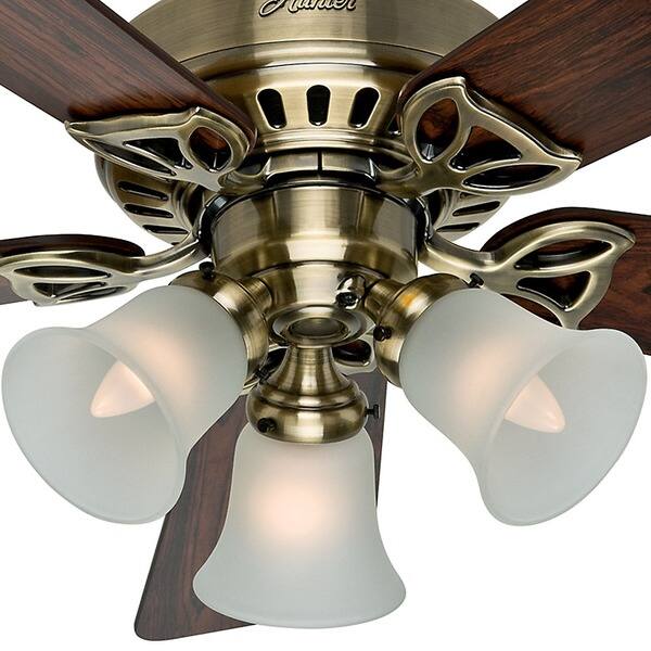 Shop Hunter Beacon Hill Antique Brass 42 Inch Fan With 5 Rosewood