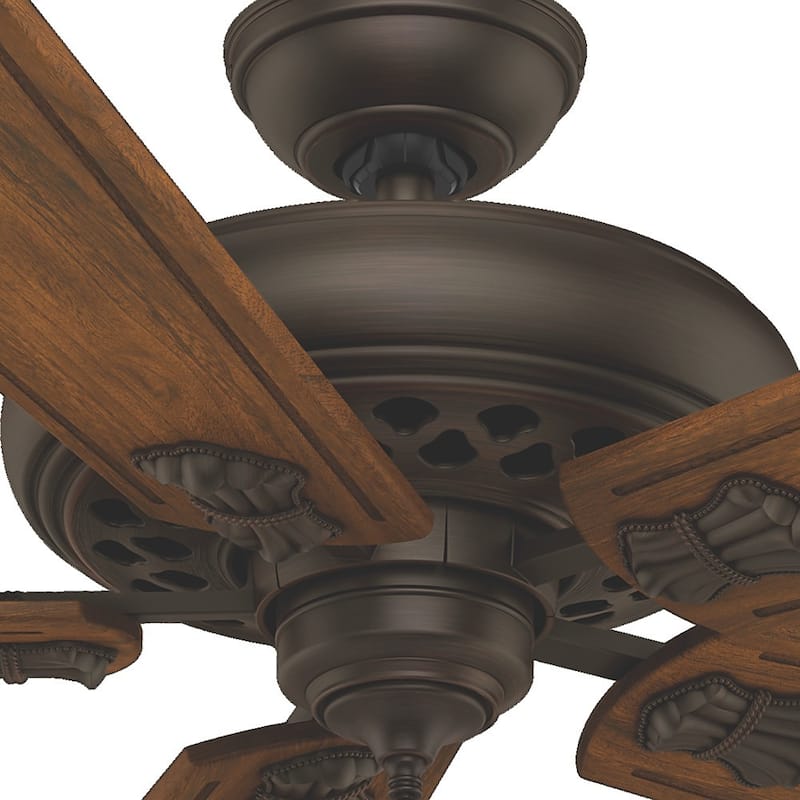 Casablanca 60" Fellini Fan with 5 Walnut Regal Hand-carved Wood Blades