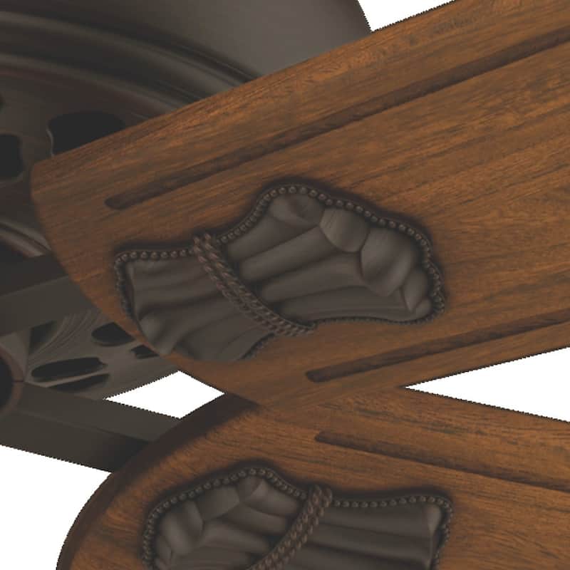 Casablanca 60" Fellini Fan with 5 Walnut Regal Hand-carved Wood Blades