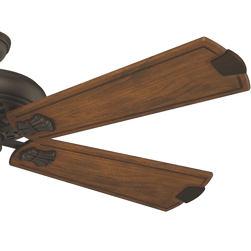 Casablanca 60" Fellini Fan with 5 Walnut Regal Hand-carved Wood Blades