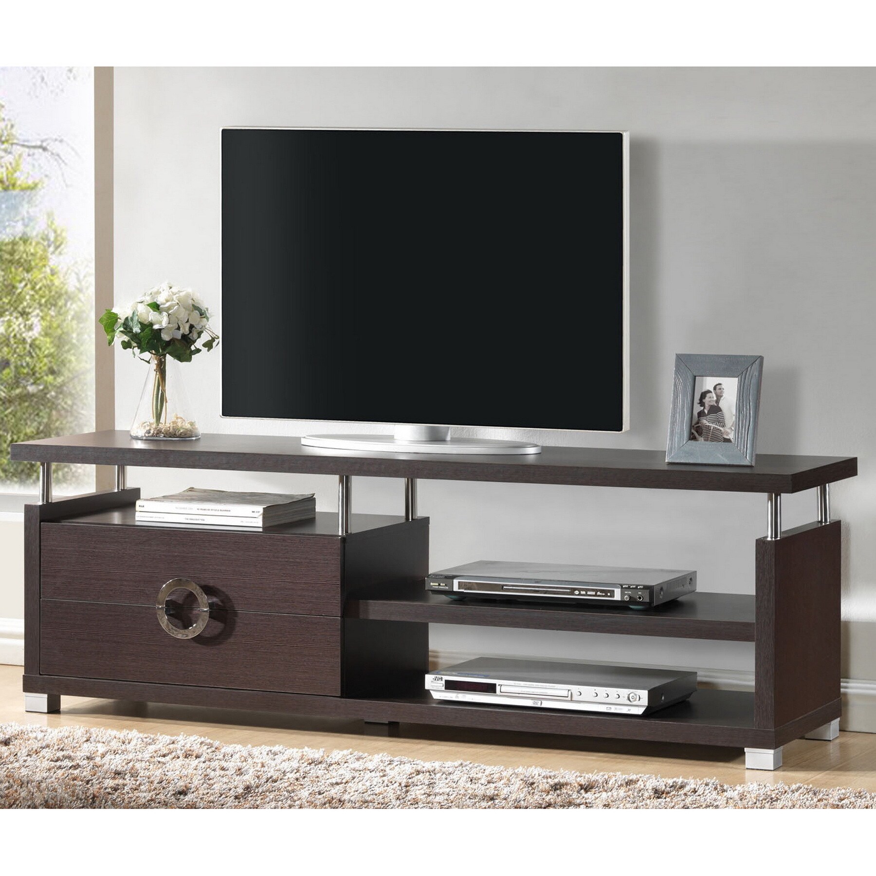 Shop Baxton Studio Burdin Espresso Wood Modern Tv Stand Free