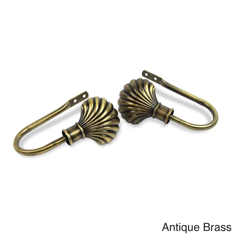 InStyleDesign Shelly Curtain Holdback Pair - n/a - Antique/Brass Finish - Antique Brass