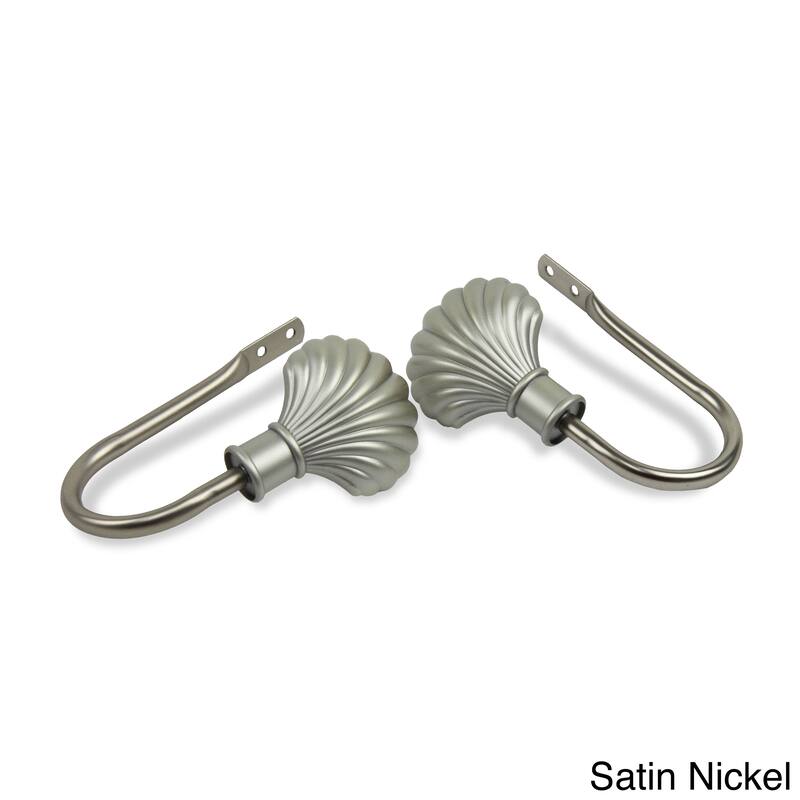 InStyleDesign Shelly Curtain Holdback Pair - n/a - Nickel Finish/Satin/Silver Finish - satin nickel