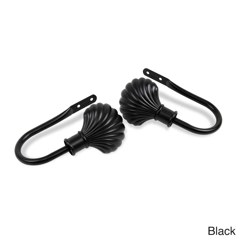 InStyleDesign Shelly Curtain Holdback Pair - n/a - Black Finish - Black