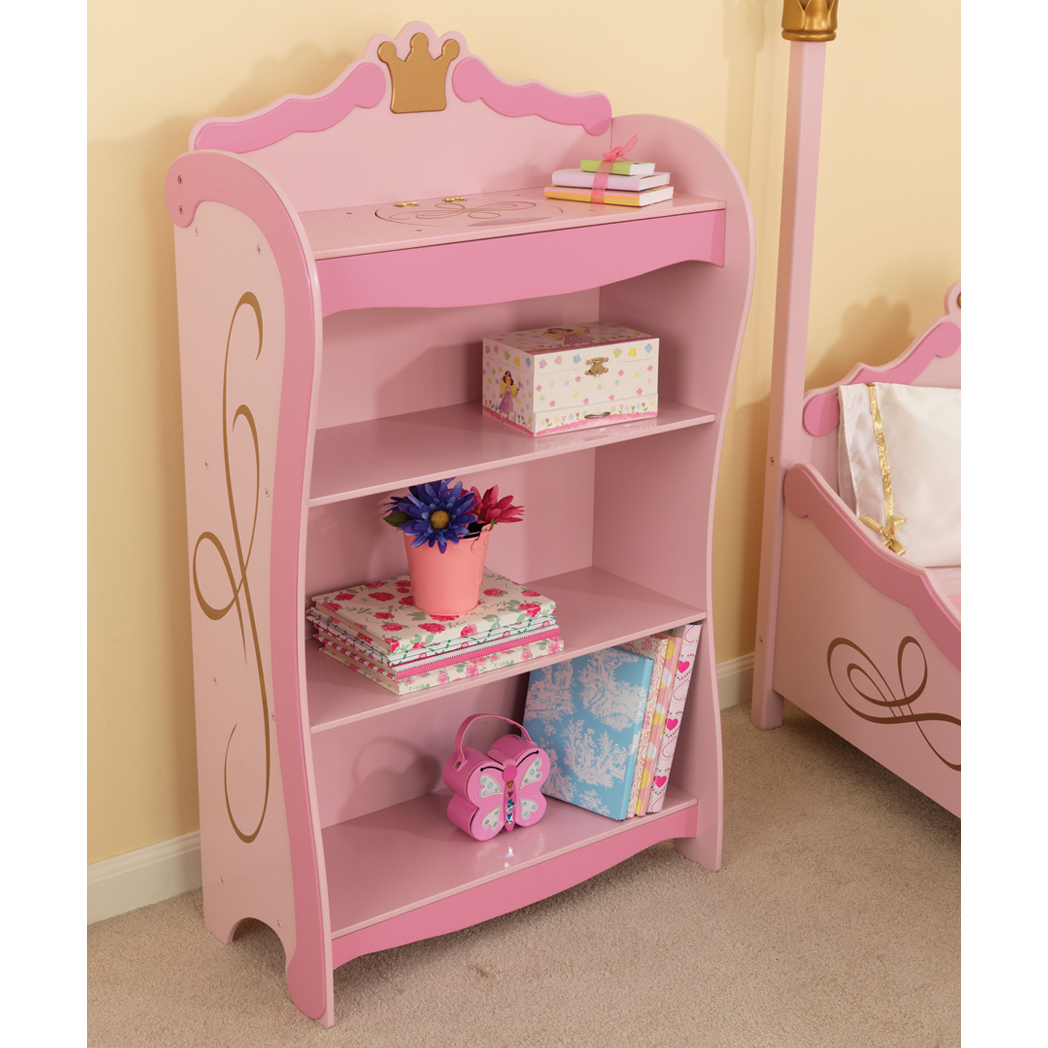Shop Kidkraft Pink Princess Bookcase Overstock 9294897