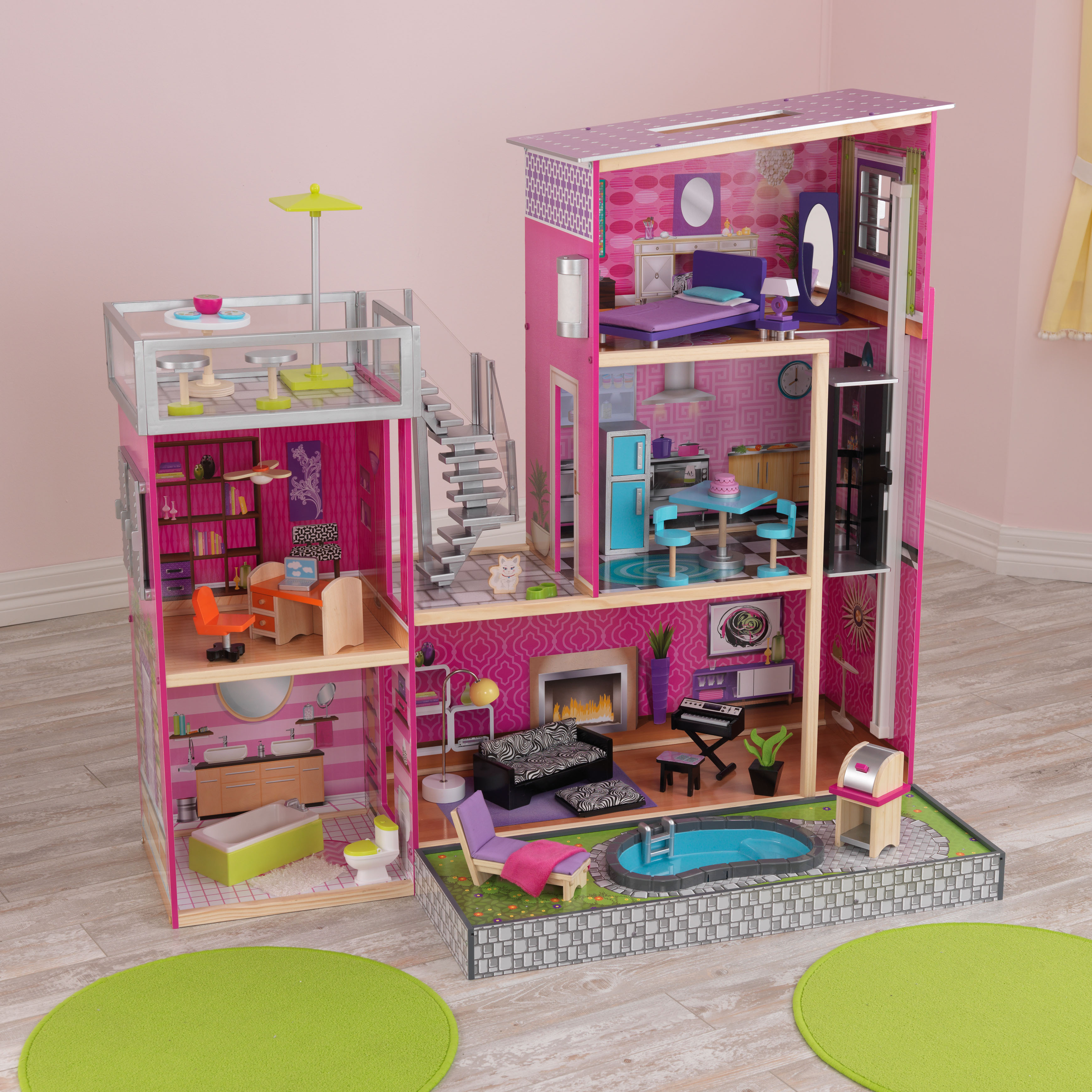 kidkraft barbie dollhouse with elevator