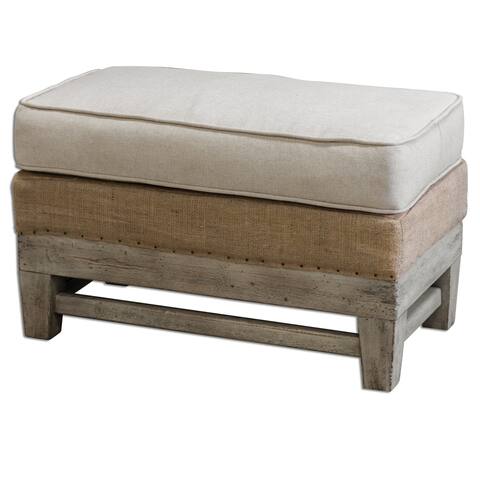 Uttermost Schafer Bone White Upholstered Ottoman