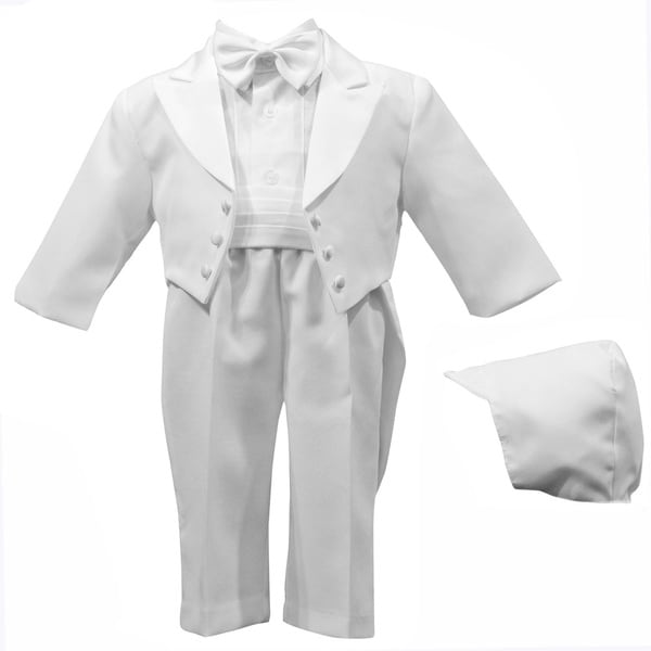 Boys White Special Occason Christening 5 piece Tuxedo   16458572