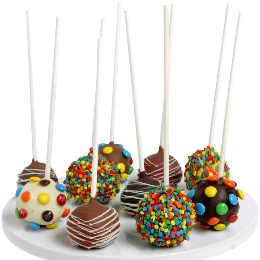 Birthday Belgian Chocolate Dipped 10-piece Cake Pops