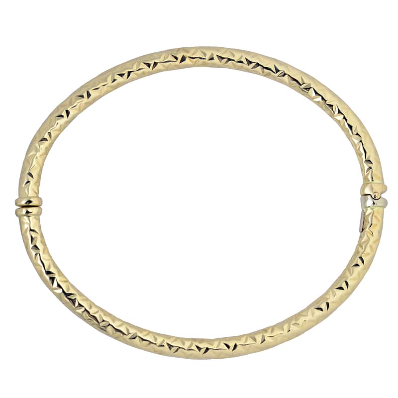 Fremada 10k Yellow Gold 4-mm Diamond-cut Bangle