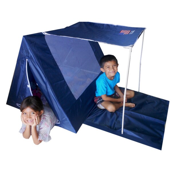 american kids play tent