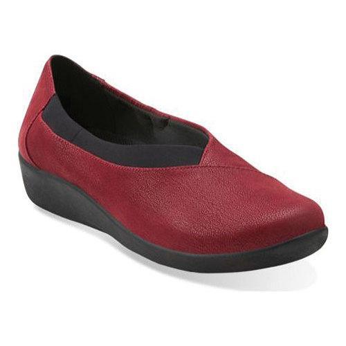 Womens Clarks Sillian Jetay Cherry Synthetic Nubuck   17654730