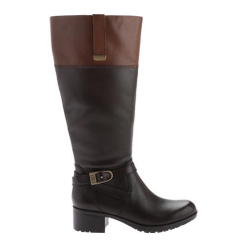 Women's Bandolino Baya Wide Calf Riding Boot Dark Brown/Cognac Leather ...