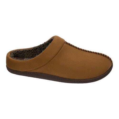 Mens Dearfoams Microsuede Clog Slipper Chestnut   17685724