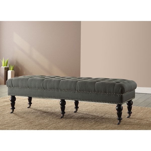 Linon 62 inch Charcoal Isabelle Bed Bench   16465141  