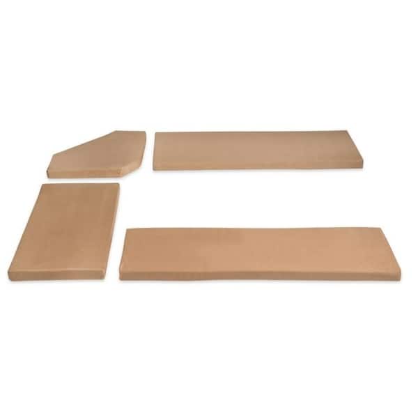 slide 2 of 4, Linon Cupcini Beige Microfiber Cushions for Dining Nook Cushions Only