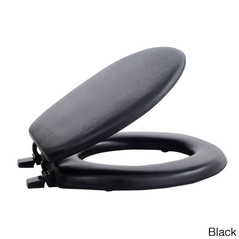 Achim Fantasia 17-inch Soft Standard Vinyl Toilet Seat - Black