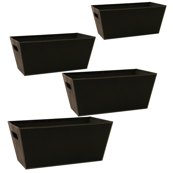 Wald Imports 13 inch Black Paperboard Tote (Set of 4)   16466292