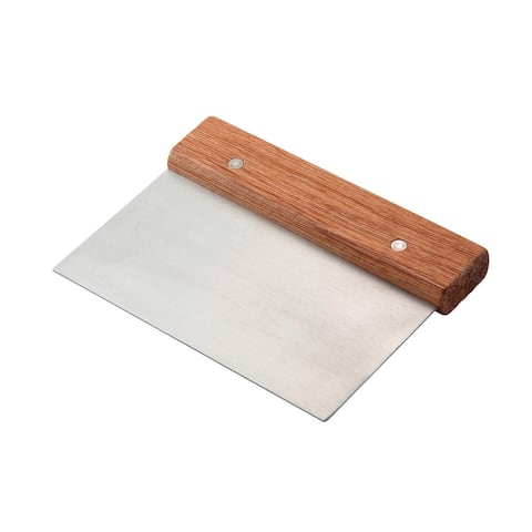 Wood Stainless Steel Pastry Dough Scraper