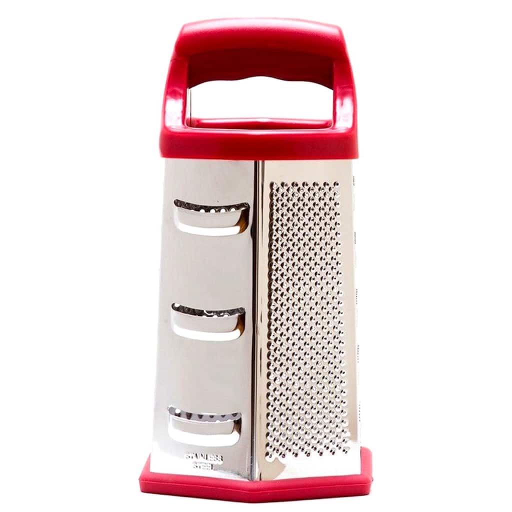 Cook's Corner Hex 6-sided Stainless Steel Red Multi-purpose Grater