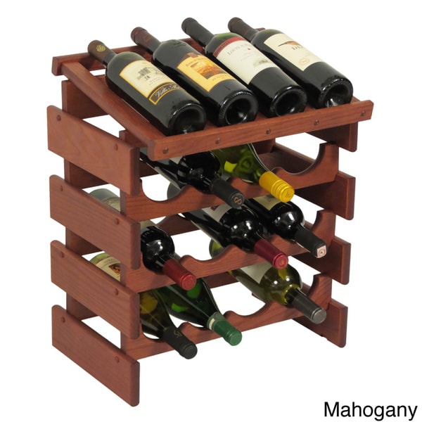 Stackable 16-bottle Wood Dakota Wine Rack with Display Top - Bed