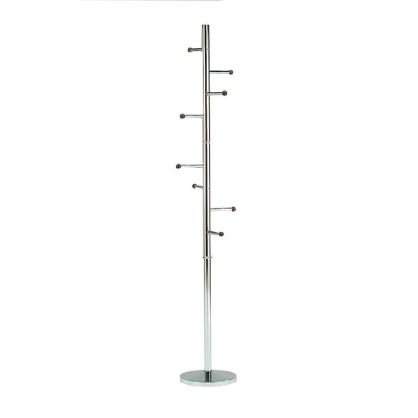 Shop Contemporary Metal Chrome Coat Stand Free Shipping Today