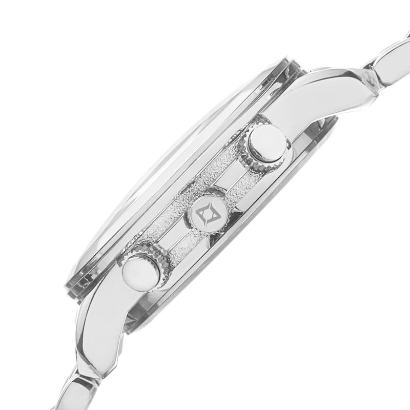 Akribos XXIV Women's Quartz Diamond/Multifunction Silver-Tone Bracelet Watch Set