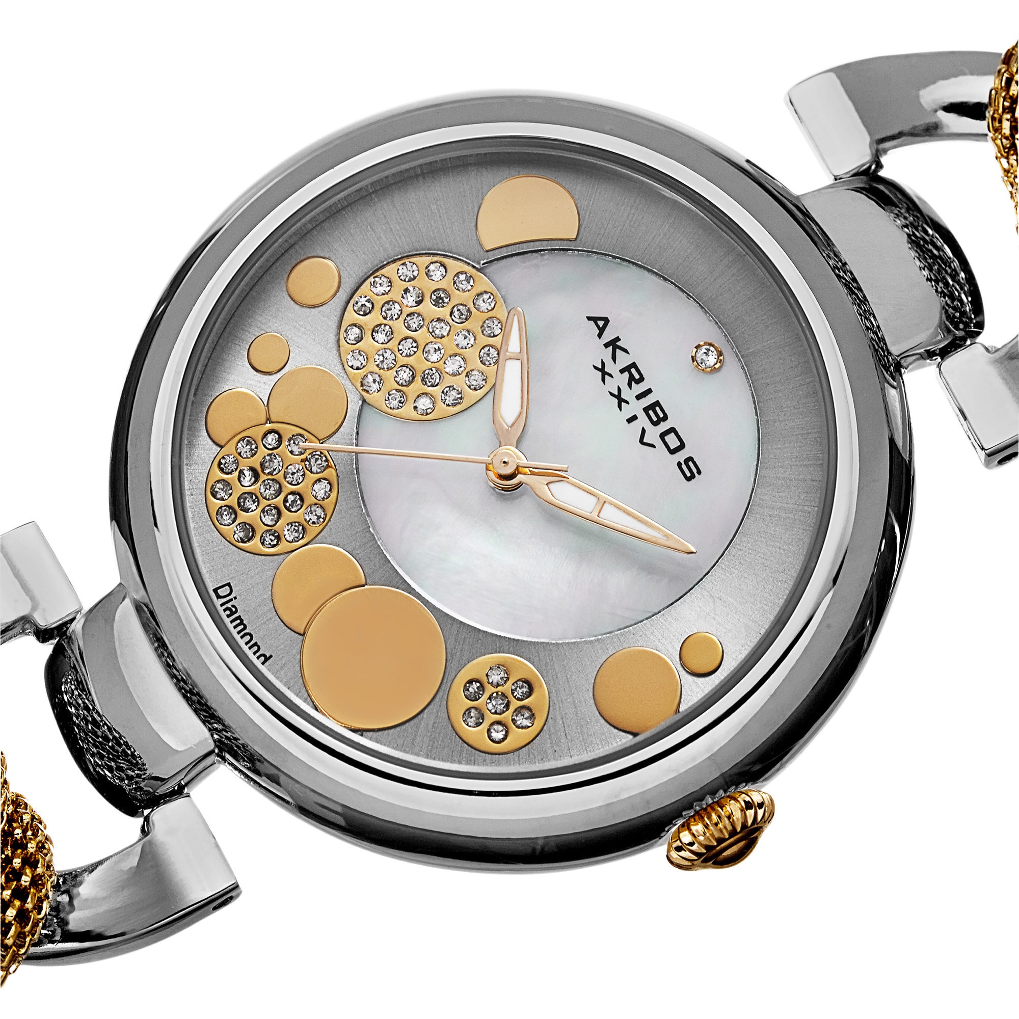 WOMEN\'S WATCH QUARTZ TWO-TONE SILVER & GOLD ST STEEL BRACELET LINK AKRIBOS XXIV AKRIBOS XXIV women main image 2