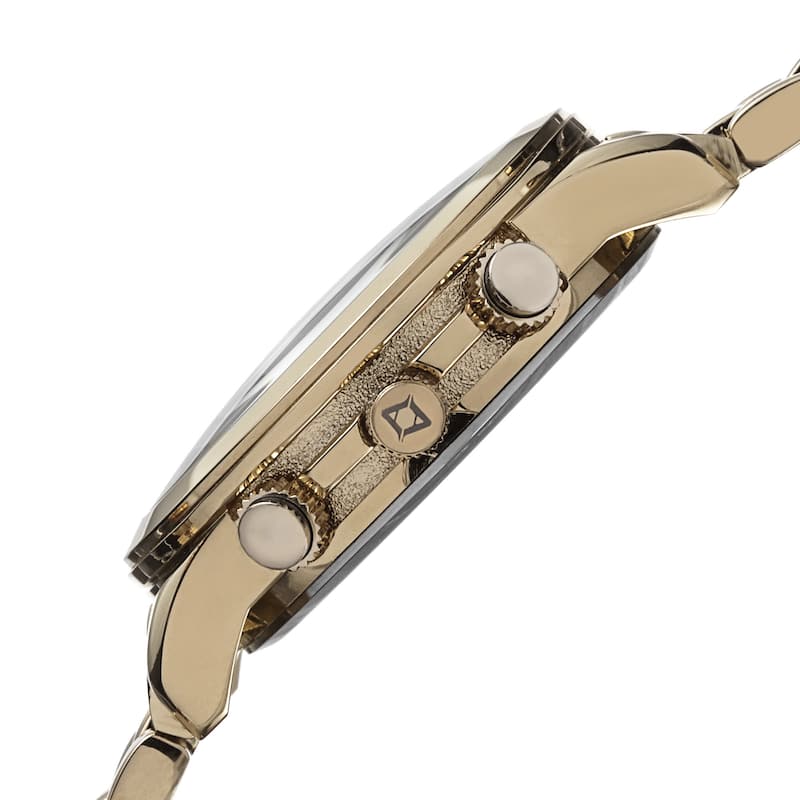 Akribos XXIV Women's Quartz Diamond/Multifunction Gold-Tone Bracelet Watch Set