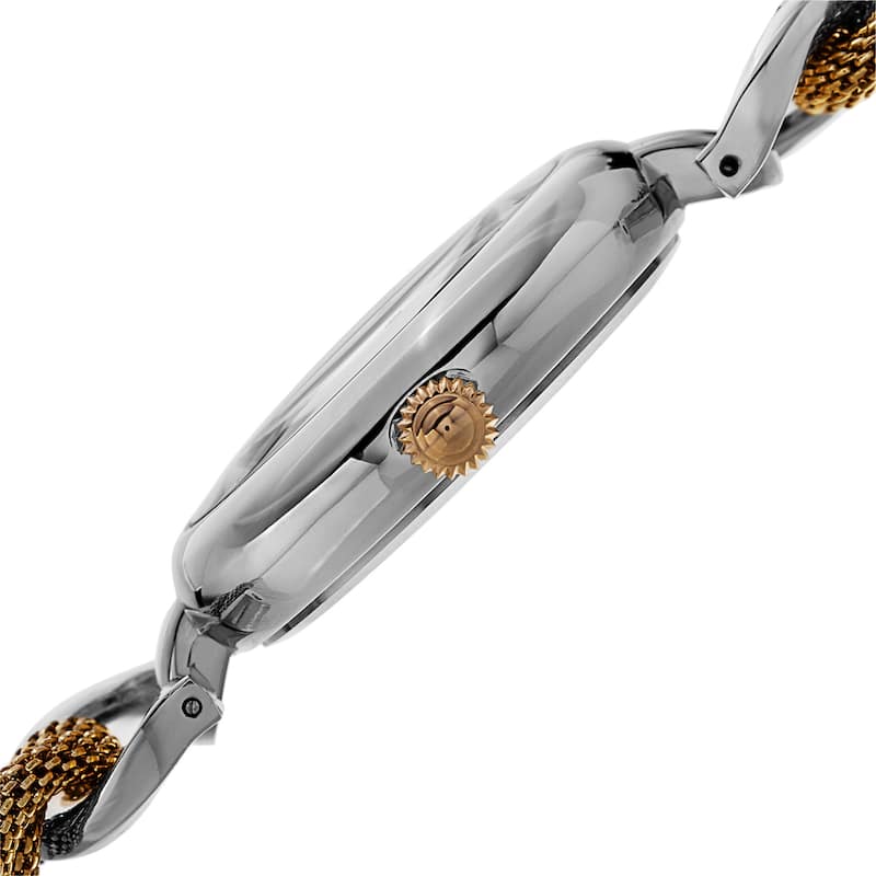 Akribos XXIV Women's Quartz Diamond/Multifunction Gold-Tone Bracelet Watch Set