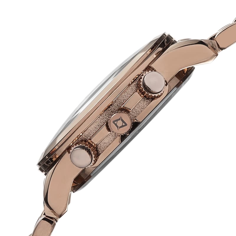 Akribos XXIV Women's Quartz Diamond/Multifunction Rose-Tone Bracelet Watch Set