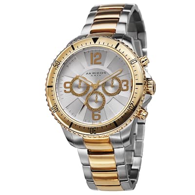 Akribos XXIV Men's Multifunction Swiss Quartz Stainless Steel Two-Tone Bracelet Watch