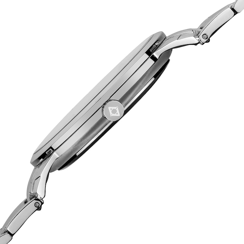 Akribos XXIV Men's Slim Stainless Steel Swiss Quartz Silver-Tone Bracelet Watch