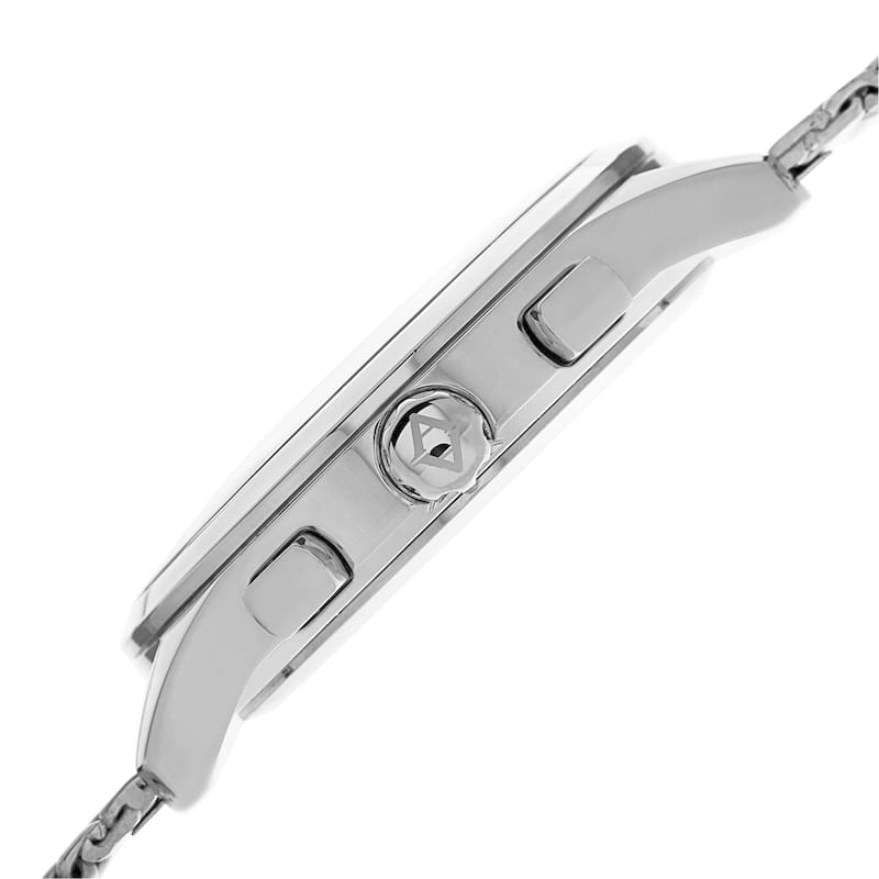 Akribos XXIV Men's Swiss Quartz Chronograph Stainless Steel Mesh Silver-Tone Bracelet Watch