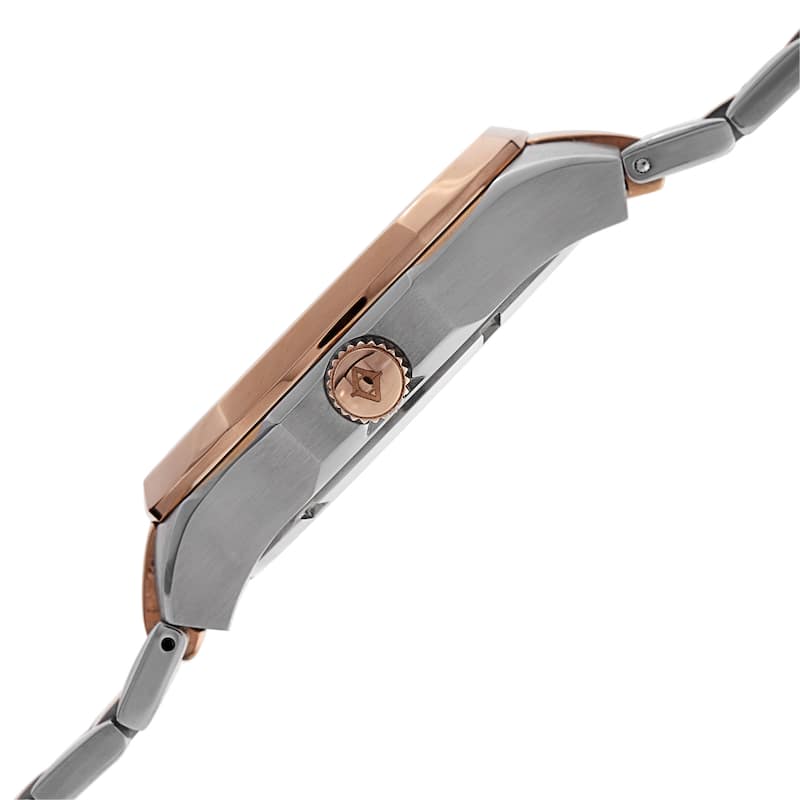 Akribos XXIV Men's Date Step-Dial Stainless Steel Two-Tone Bracelet Watch