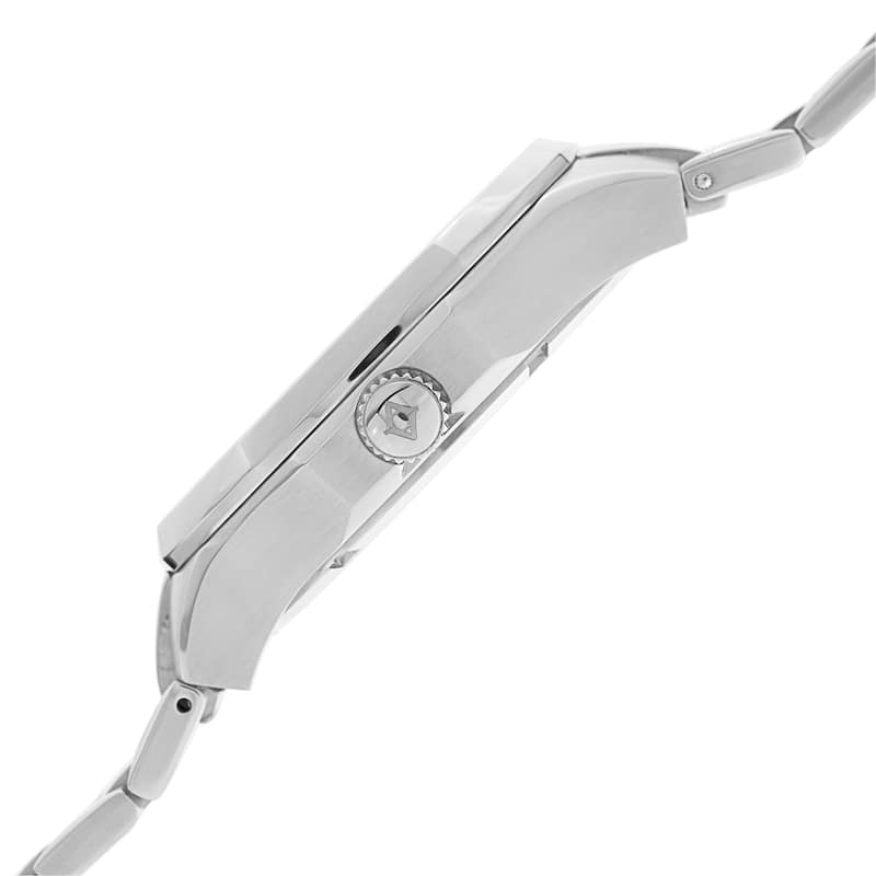 Akribos XXIV Men's Date Step-Dial Stainless Steel Silver-Tone Bracelet Watch