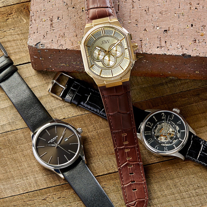 Akribos XXIV Men's Quartz Chronograph Strap/Bracelet Watch Set of 2