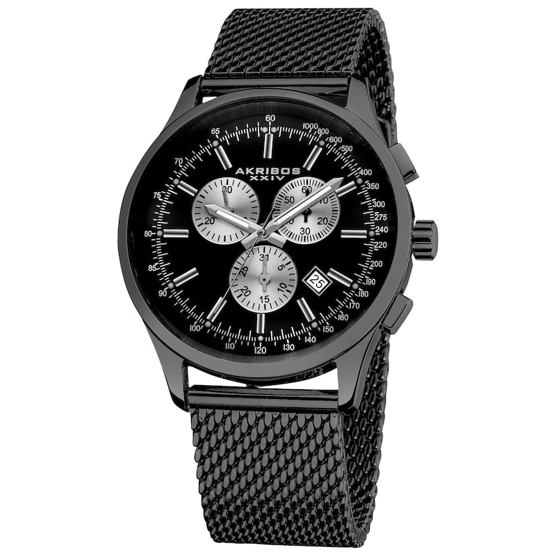 Akribos XXIV Men's Quartz Chronograph Strap/Bracelet Watch Set of 2