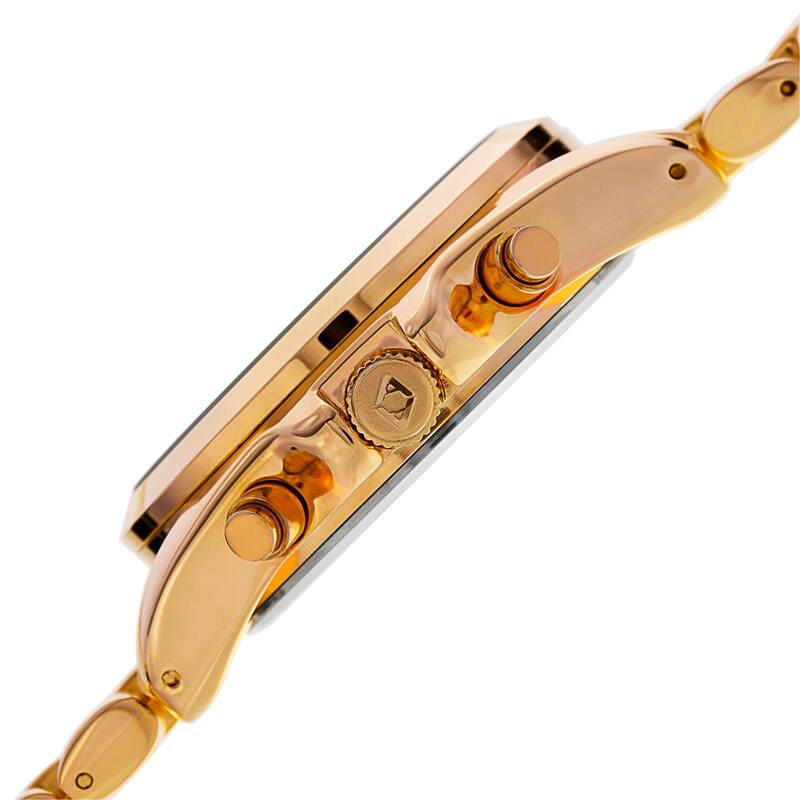 Akribos XXIV Women's Swiss Quartz Multifunction Bright-Colored Dial Gold-Tone Bracelet Watch